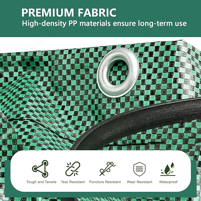 Reusable Yard Waste Bags, 72 Gallon Lawn and Leaf Bags 3 Pack with Reinforced Handles and Gardening Gloves, Heavy Duty Standable Garden Waste Bags for Leaves, Grass, Camping, Recycling