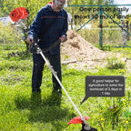 Weed Eater Gas Powered, 52cc 2-Stroke Gas Crank Weed Wacker Cordless, 2 in 1 Grass Trimmer, Multi-Functional Trimming Tool - String Trimmer, Brush Trimmer (Red)