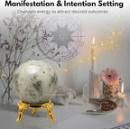 Amazing Gemstone Hackmanite Crystal Ball with Stand - 2 Inches Crystal Sphere Meditation Balls for Witchcraft and Decorative Balls