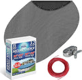 Winter Swimming Pool Cover for 16 ft x 32 ft Aboveground Oval Pool Size, Secure Choice Series, Solid Material, Color - Granite Gray, Pool Cover Choice 331632-4CHOICE