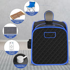 COSTWAY Portable Steam Sauna, Remote Control, 3L Steamer, Foldable Sauna Spa with 9 Temperature and 90 Mins Timer, Atomization, Personal Sauna Hat Tent for Detox Relaxation (Black)