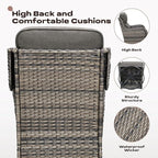 Rilyson 6 Piece Outdoor Patio Swivel Rocker Chairs, Waterproof Wicker, High Back, Deep Seating, Wide Armrest, Upgraded 6 inch Thick Cushions, Side Table, Ideal for Deck Porch Yard, Mixed Grey/Grey