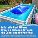Pool Pillows for Closing Winter, 4x8 Feet Inflatable Air Pillow for Above Ground Pool, 0.4mm Thick Ultra Cold Resistant Swimming Pool Cover Pillow Kit with Ropes, Blue, 1 Pack