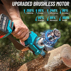 SEESII PS810 2-IN-1 Cordless Pole Saw & Mini Chainsaw, 8-inch Electric Saws Brushless with 2 x 4.0Ah Batteries, 16-Foot MAX, Chain Saw with Extension Pole for Wood Cutting Trimming Branch