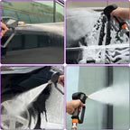 PWACCS Pressure Washer Gun with Swivel, Short Power Washer Gun with 3/8” Quick Connector, M22 14mm /15mm Fitting, 5 Pressure Washer Nozzle Tips with Holder, 5000 PSI Black