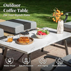 Patio Furniture Set 4 pcs, Outdoor Patio Furniture, 3-Seat Sofa, 2 Rocking Chairs, Metal Coffee Table and 5.75" Extra Thick Cushion, Patio Conversation Set for Garden Backyard Deck,Grey