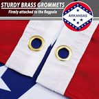 FLAGWIN Arkansas Flag 3x5 FT - 3 Ply Double Sided Polyester Arkansas State Flag with Brass Grommets - Vivid Color and Fade Proof State of Arkansas Flags 3x5 Outdoor