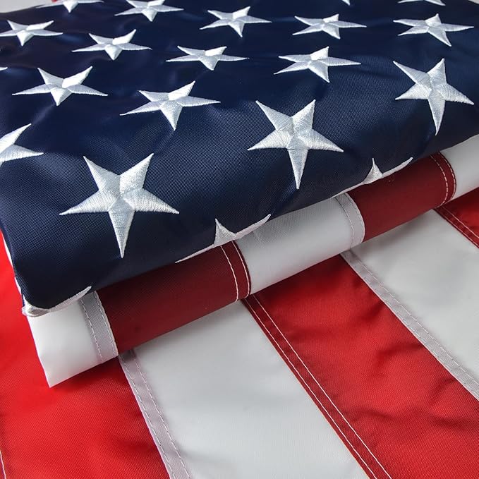 American Flag 3x5 Outdoor, US Flag/USA Flag with 300D Oxford Polyester, Sewn Stripes, Brass Grommets, Embroidered Stars, for Outdoor Use