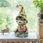 Garden Yoga Frog Statues Outdoor Meditation Zen Yoga Frogs Resin Figurines, Garden Home and Decoration for Patio Yard Lawn, Gifts for Women, 9.4 Tall Inches Green Frogs Sculptures