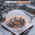 Garden Dome Tent, 12 x 7.2 ft Outdoor Clear Bubble Tent for 2-4 Person, All-Weather Geodesic Dome Greenhouse with Window & Door, PVC Transparent Tent for Patio, Camping, Party (12FT - Green)