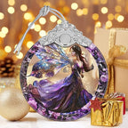Stained Glass Ornament - Fairy Christmas Decor for Tree, Gift Exchange Ideas