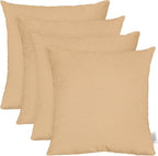 RSH DECOR: Sunbrella Square Throw Pillows Set of 4 | 17" x 17" | Water and Fade-Resistant Performance Fabric | Outdoor Pillow Covers with Down-Alternative Inserts | Made in USA (Cast Pumice Linen)
