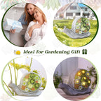 Solar Garden Statues Snails Figurine with Succulent and LED Lights - Garden Snails Statues Decorations for Yard, Outside, Patio, Balcony - Gardening Housewarming Birthday Gifts
