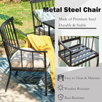 Sophia & William 5 Pieces Outdoor Dining Set with Fire Pit Table, Outdoor Patio Furniture Conversation Set with 4 Chairs & 50,000 BTU Square Propane Firepit Table for Porch Deck