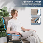 Amopatio Patio Swivel Chairs Set of 8, Outdoor Swivel Rocker Dining Chairs with All Weather Textilene High Back & Metal Frame, for Backyard Deck Lawn Garden, Brown