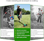 21V Cordless Grass Trimmer, Electric String Weed Wacker with 2.0Ah Lithium Battery, Telescopic Handle, 40 Min Runtime, 18000 RPM, Low Noise 92dB (Green)