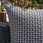 Kevin Textile Outdoor Waterproof Throw Pillow Covers Pack of 2 Farmhouse Decorative Cushion Covers for Garden Patio Tent Balcony Bench Couch Sofa 24x24 Inch, Dark Grey