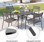 VICLLAX 40.6" Round Metal Outdoor Dining Table for 4, Patio Table with Umbrella Hole and Storage Shelf for Garden, Lawn, Deck, Dark Grey