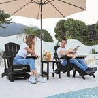 SERWALL Folding Adirondack Chair Footrest Set of 2, Adirondack Ottomans Without Assembly, Black
