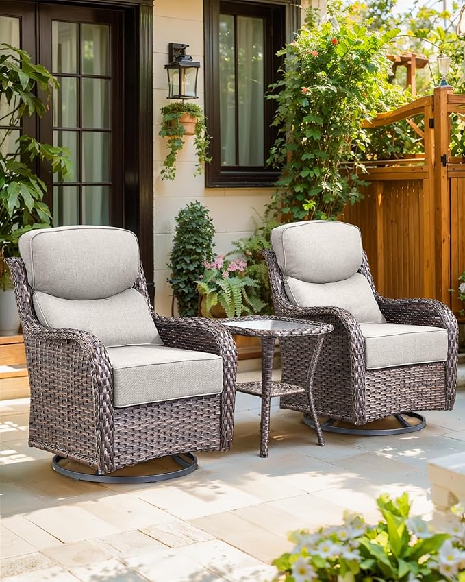 Luxury 24x24x6 Inch Smile Outdoor Cushions for Patio 5 Piece Set - Set of 5 Zippered Outside Pillows for Wicker Dining Rocking Swivel Chairs Loveseat Couch Sectional Sofa - Beige