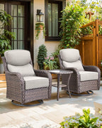 Luxury 24x24x6 Inch Smile Outdoor Seat Cushions Set of 2 - Superior Comfortable Water-Repellent Patio Chair Cushion for Porch Set Rattan Dining Swivel Chairs Loveseat Sectional Sofa - Beige