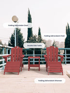 KINGYES Folding Adirondack Ottoman for Adirondack Chair, Red