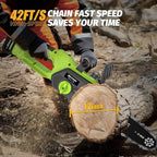 12 Inch Cordless Brushless Electric Chainsaw, 21V 4.0Ah Batteries & Auto Oiler Security Lock, 42 FT/S Powered Compact HandHeld Chain Saw, for Tree Trimming, Wood Cutting Garden, Pruning