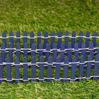 Mini Fairy Garden Fence, 35.5x2 Inch Cuttable Small Wood Picket Fence, DIY Miniature Accessories Decoration for Dollhouse, Crafts, Vegetable Platter, Cake(Dark Blue)