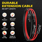 20Ft Solar Cable Solar ExtensionCable,10AWG Solar Panel Extension Cable with Female and Male Connectors,Waterproof Solar ExtensionCable Kit (Red and Black).