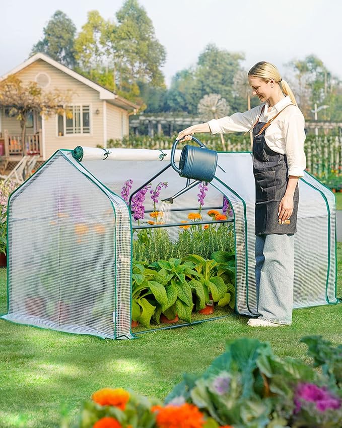 Quictent Mini Greenhouse for Indoor Outdoor, Portable Small Tabletop Green House Kit, Upgraded Waterproof UV-Resistant Seed Starter Hot House, Interior Space Expanded, 71"x36"x36", White