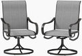 PHI VILLA Patio Swivel Dining Chairs Set of 2, Outdoor Chair with Textilene Mesh Fabric & Black Metal Frame for All Weather Outdoor Lawn Garden Poolside (Gray)
