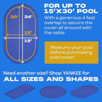 Yankee Pool Cover for Oval Pool | 15 x 30-ft | Oval Winter Pool Cover for Above Ground Pools | Extra Thick & Durable, UV-Resistant | Above-Ground Pool Protection