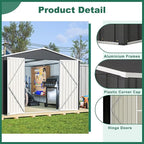 10x12 FT Outdoor Storage Shed, Large Metal Garden Shed with Lockable Hinged Doors, Outside Tool Shed with Sloped Roof & 4 Air Vents, Waterproof Storage Building for Backyard, Patio, Lawn, Black