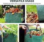 3 Pack Yard Waste Bags 72 Gallon Lawn and Leaf Bags, Reusable Heavy Duty Garden Bags for Collecting Leaves, Waste Container for Clean Up Outdoor Debris Leaves Grass Clippings
