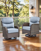 Luxury 22x24/22x25 6-Inch Smile Outdoor Sofa Cushions Set of 3 - Memory Foam Deep Seat Patio Furniture Cushions for Wicker Dining Chair Loveseat 3-Seater L-Shape Sectional Sofa - Baby Blue