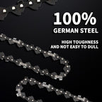 E & S 3 Pack 5 Inch Chainsaw Chain 0.30" Pitch .043" Gauge 28 Drive Links Semi-Chisel Chain Saw Chains for Husqvarna, Poulan, Craftsman, Greenworks and More Chainsaw Brands