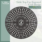 PHI VILLA Round Patio Dining Tables for 6 Person, Outdoor Aluminum Table 54" Dia with 2.1" Umbrella Hole, Lawn Garden Tables for All Weather