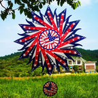 DJUAN 4th of July Decorations,12in American Flag Patriotic Wind Spinner Fourth of July Decor Outdoor,Garden Wind Spinners Patriotic Decor Independence Day Decorations for Yard,Garden,Patio