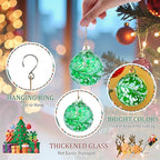 Hand Blown Glass Gazing Balls for Garden Hanging Friendship Balls Christmas Ball Ornaments for Xmas Tree Decoration (Green - A)