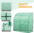 EAGLE PEAK 3 Tier Lean to Portable Greenhouse, Heavy-Duty Indoor & Outdoor Garden with Wire Shelves, 2 Roll-Up Zipper Doors, Easy Assembly, 79"x39"x83" Clear/Green PE Cover