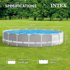 INTEX 26755EH Prism Frame Premium Above Ground Swimming Pool Set: 20ft x 52in – Includes 1500 GPH Cartridge Filter Pump – Removable Ladder – Pool Cover – Ground Cloth