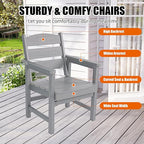 5-Piece HIPS Patio Dining Set, Outdoor Dining Table and Chairs Set with Umbrella Hole, Weatherproof Dining Table Set for 4 Person, Patio Furniture Set for Outside Deck, Grey