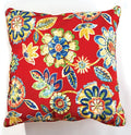 BrylaneHome 20" Square Throw Pillow - Patio & Outdoor - Water, Stain & Fade Resistant - Daelyn Cherry