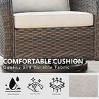 Wicker Swivel Rocking Chairs - Outdoor Brown Wicker Swivel Glider Chair Outdoor Rocking Chair with Water-Resistant Cushions, Beige