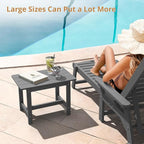 LUE BONA Outdoor Side Table, HDPS Large Size Outdoor Table, Adirondack Side Table, Outside End Table for Patio, Porch,Beach, Garden, Weather Resistant/Easy Maintenance, Dark Gray