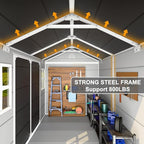 8x6 FT Resin Storage Sheds with Floor Windows Inlcuded, Waterproof Plastic Outdoor Shed Kit, Large Outside Tools Sheds for Backyard Garden Patio Lawn