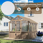 BlueWish 6x10FT Greenhouse, Greenhouses for Outside with Cedar Frame, Wood Greenhouse with Adjustable Vent, 6MM Polycarbonate Panel, Green House for Outside, Garden, Backyard