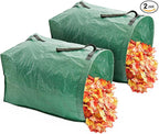 MEKKAPRO Big Gulp Leaf Bags, 2-Pack Lawn Bags with Reinforced Handles, 53 Gallon, Reusable Yard Waste, Garden Waste Bag, Garden Bag for Debris, Lawn Leaf Collector