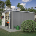 10X10 FT Outdoor Storage Shed,Metal Shed W/Lockable Doors,Air Vents & Sloped Roof,Garden Tool House W/Updated Frame Structure,for Backyard Patio Lawn,Gray