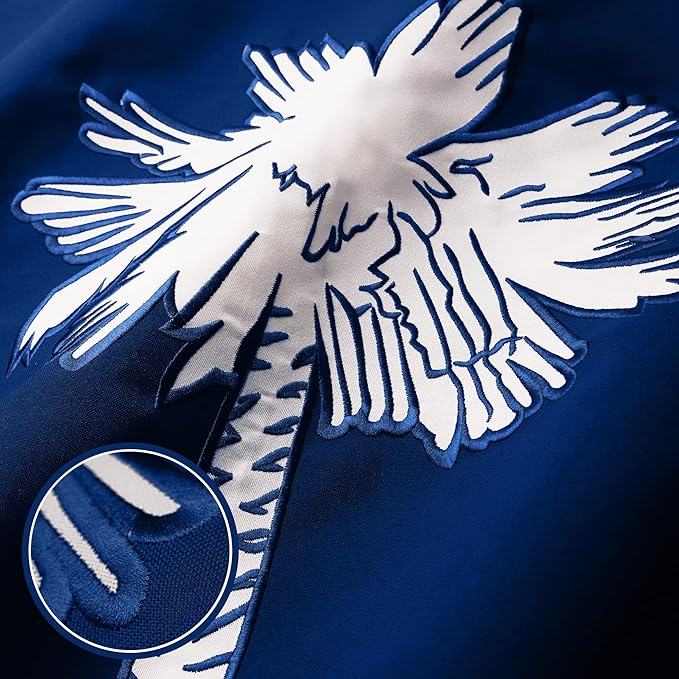 G128 South Carolina SC State Flag | 3x5 Ft | StormFlyer Series Embroidered 220GSM Spun Polyester | Embroidered Design, Indoor/Outdoor, Brass Grommets, Heavy Duty, All Weather